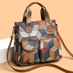 Women's Handbag Women's Shoulder Bag Fashion Purse Vintage Leather Bag Large Capacity Handbag Inclined Shoulder Bag Mom's Bag