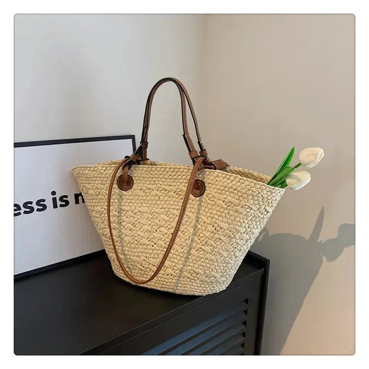 Handmade Women's Handbags big  Woven Female Shoulder Bag Summer Straw Beach Bags Shopper Baskets Bohemian Rattan Tote Bag