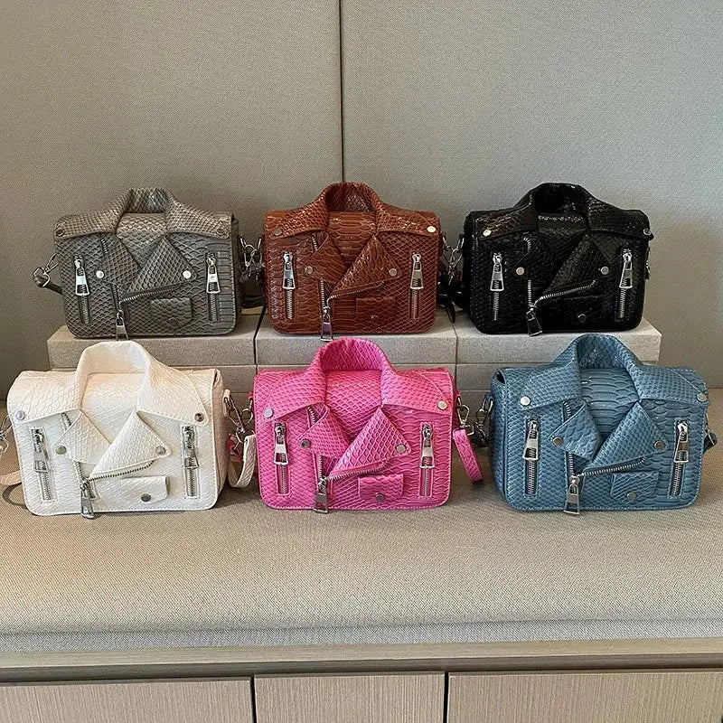 Shoulder Bag Tote 2025 Trend Lapel Jacket Women's Bag  Purse Fashion Rivets Zipper Female Crossbody Bag Luxury Handbag