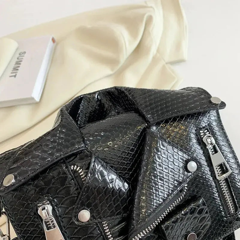Shoulder Bag Tote 2025 Trend Lapel Jacket Women's Bag  Purse Fashion Rivets Zipper Female Crossbody Bag Luxury Handbag
