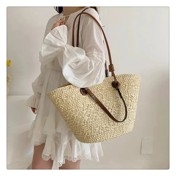 Handmade Women's Handbags big  Woven Female Shoulder Bag Summer Straw Beach Bags Shopper Baskets Bohemian Rattan Tote Bag