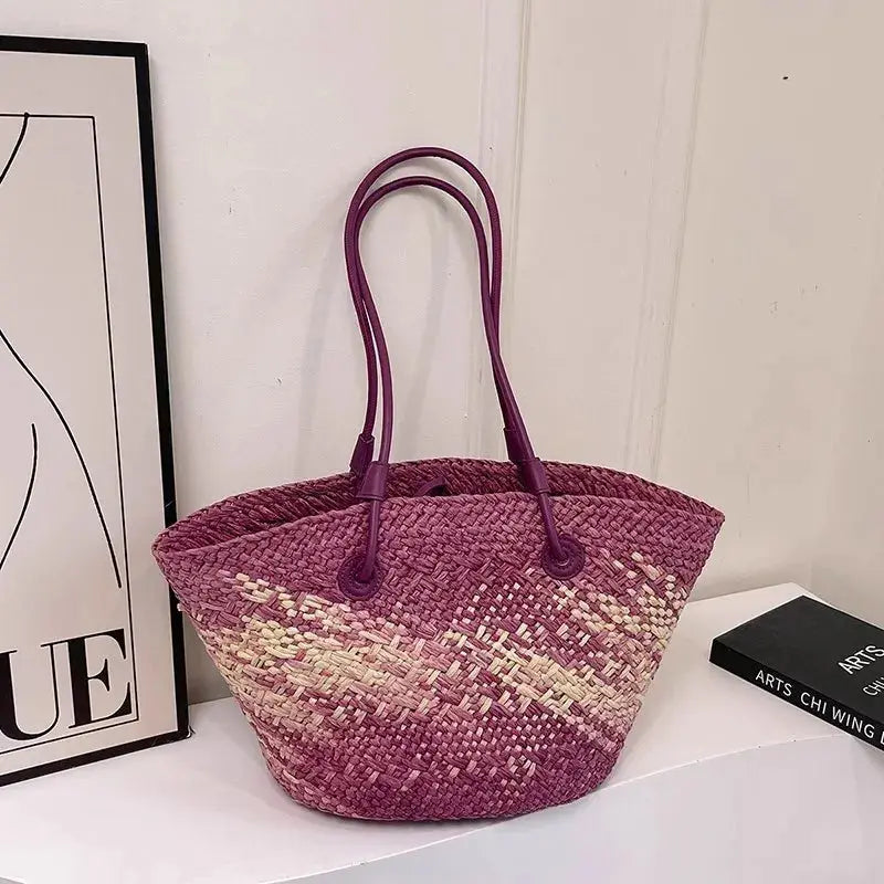 Handmade Women's Handbags big  Woven Female Shoulder Bag Summer Straw Beach Bags Shopper Baskets Bohemian Rattan Tote Bag