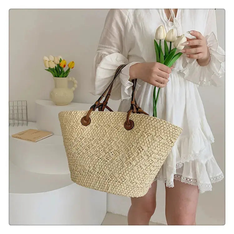 Handmade Women's Handbags big  Woven Female Shoulder Bag Summer Straw Beach Bags Shopper Baskets Bohemian Rattan Tote Bag
