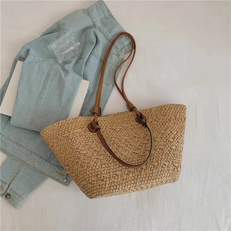 Handmade Women's Handbags big  Woven Female Shoulder Bag Summer Straw Beach Bags Shopper Baskets Bohemian Rattan Tote Bag
