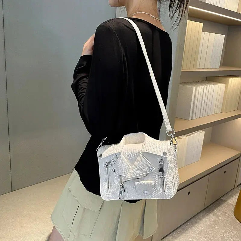 Shoulder Bag Tote 2025 Trend Lapel Jacket Women's Bag  Purse Fashion Rivets Zipper Female Crossbody Bag Luxury Handbag
