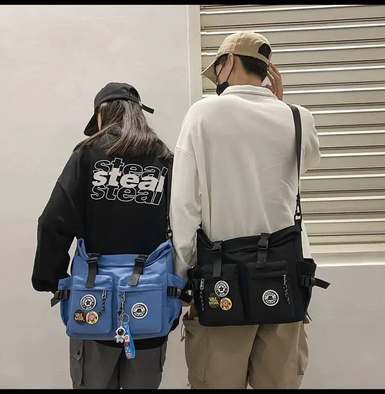 Shoulder bag, men's bag, new trendy brand, casual fashion crossbody bag, handy, simple and versatile, student cargo backpack