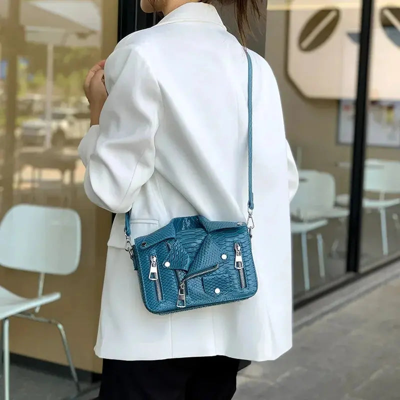 Shoulder Bag Tote 2025 Trend Lapel Jacket Women's Bag  Purse Fashion Rivets Zipper Female Crossbody Bag Luxury Handbag