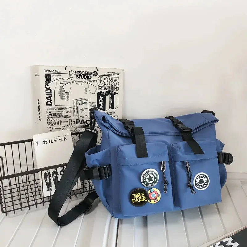 Shoulder bag, men's bag, new trendy brand, casual fashion crossbody bag, handy, simple and versatile, student cargo backpack