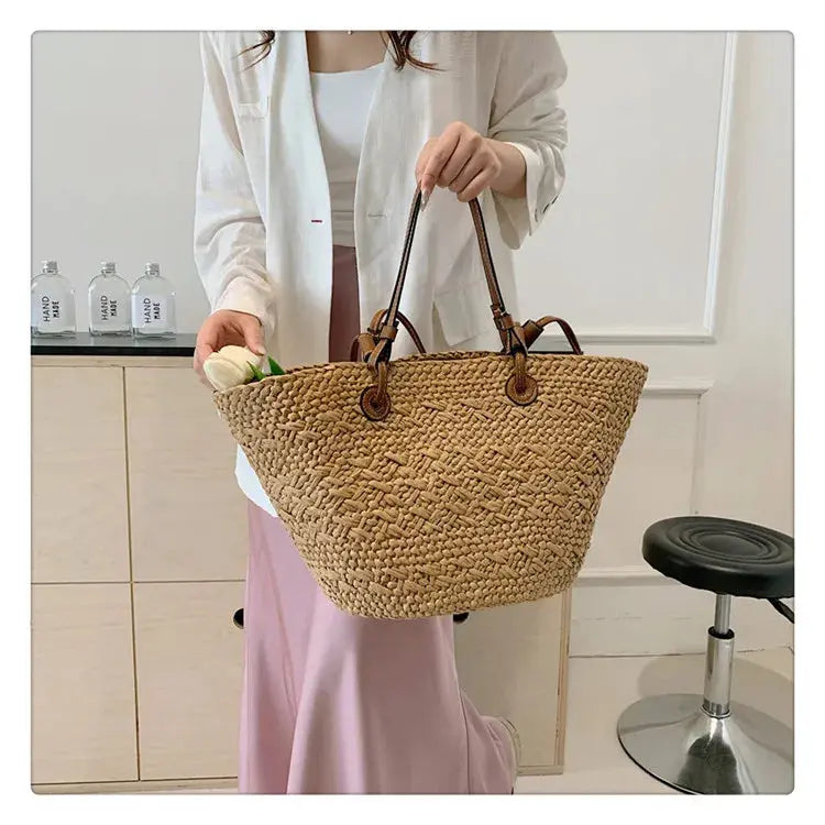 Handmade Women's Handbags big  Woven Female Shoulder Bag Summer Straw Beach Bags Shopper Baskets Bohemian Rattan Tote Bag