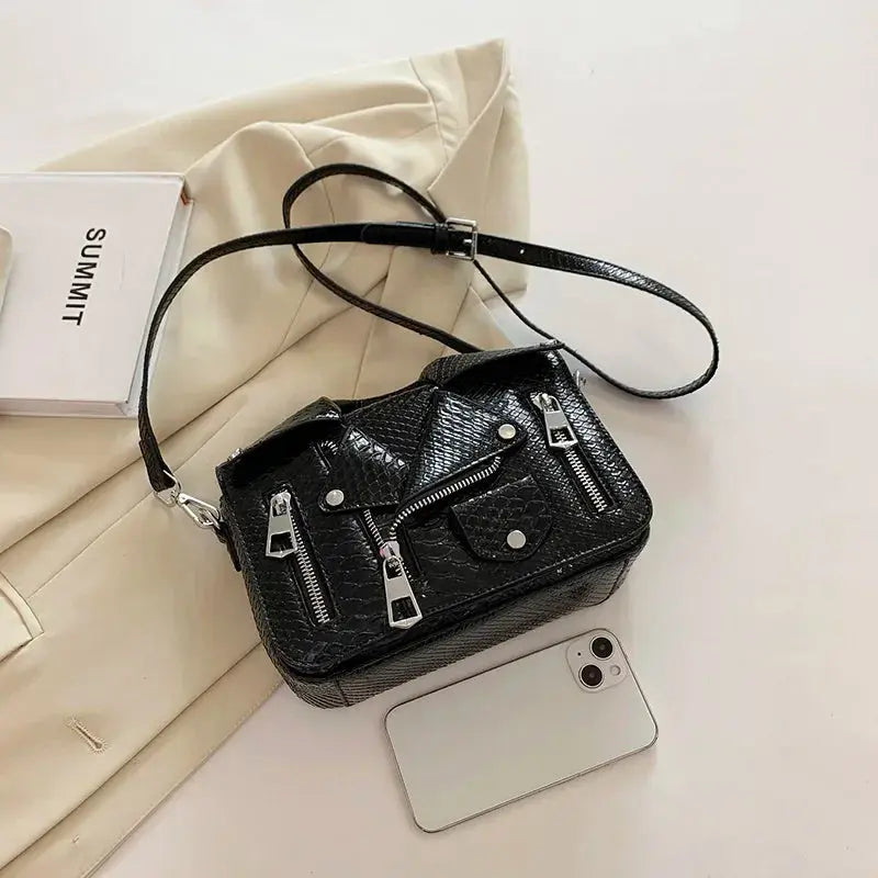 Shoulder Bag Tote 2025 Trend Lapel Jacket Women's Bag  Purse Fashion Rivets Zipper Female Crossbody Bag Luxury Handbag