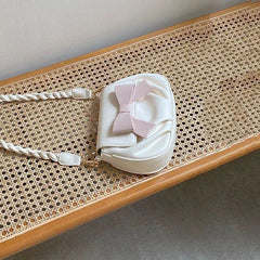 Shoulder Bags Women Bow Sweet Handbags Pleated Crossbody Soft Little PU Leather Bag Gentle All-match Portable Underarm