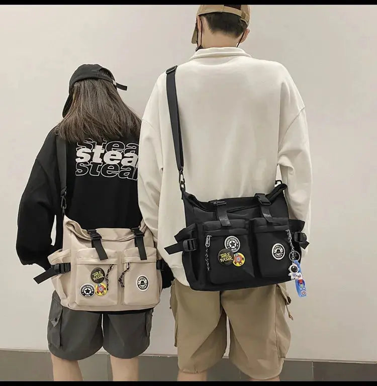 Shoulder bag, men's bag, new trendy brand, casual fashion crossbody bag, handy, simple and versatile, student cargo backpack