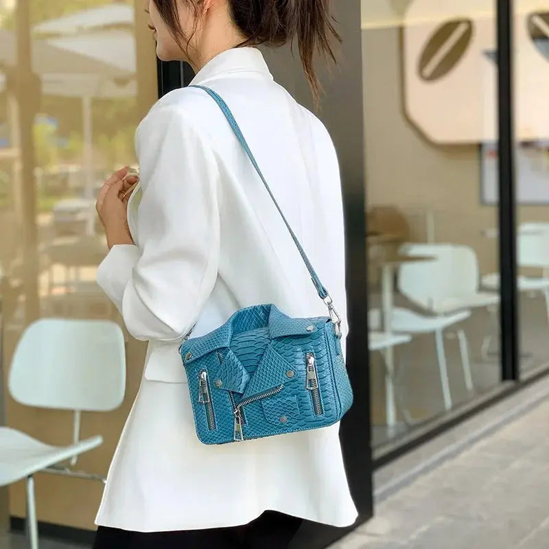 Shoulder Bag Tote 2025 Trend Lapel Jacket Women's Bag  Purse Fashion Rivets Zipper Female Crossbody Bag Luxury Handbag
