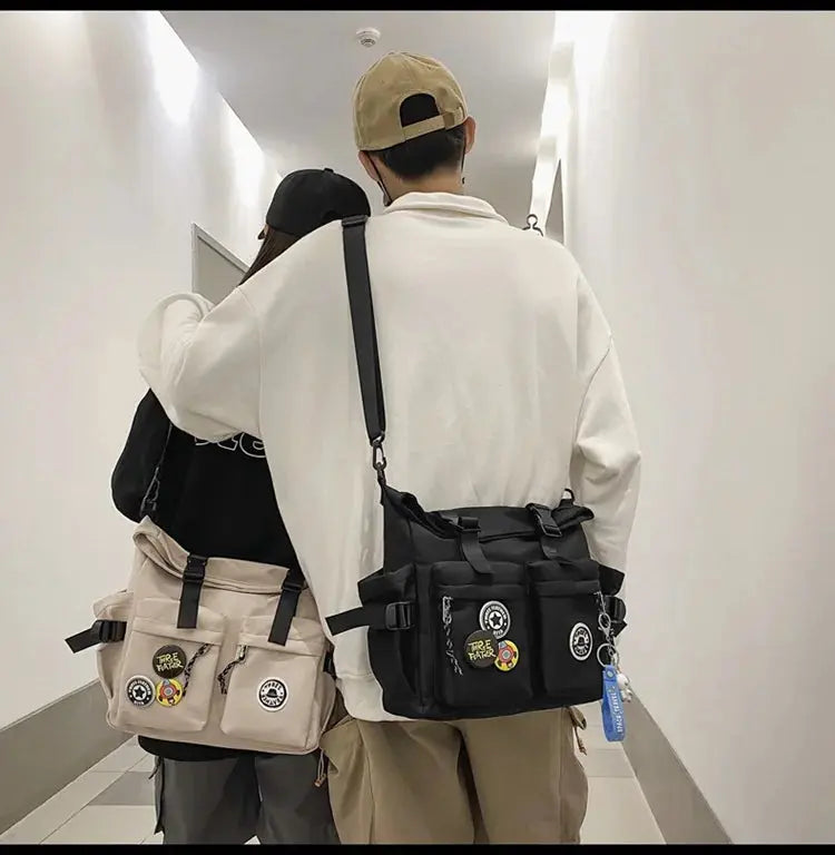 Shoulder bag, men's bag, new trendy brand, casual fashion crossbody bag, handy, simple and versatile, student cargo backpack
