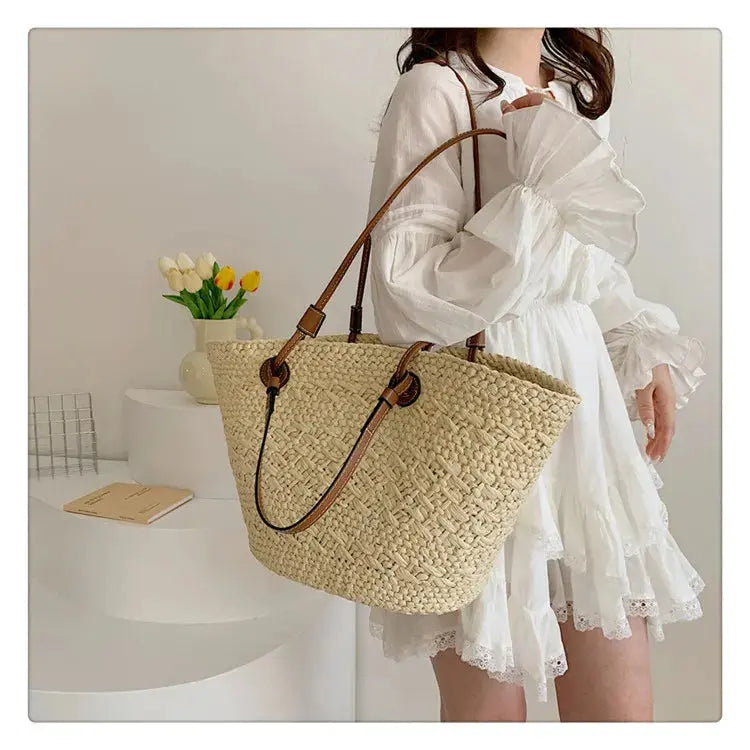 Handmade Women's Handbags big  Woven Female Shoulder Bag Summer Straw Beach Bags Shopper Baskets Bohemian Rattan Tote Bag