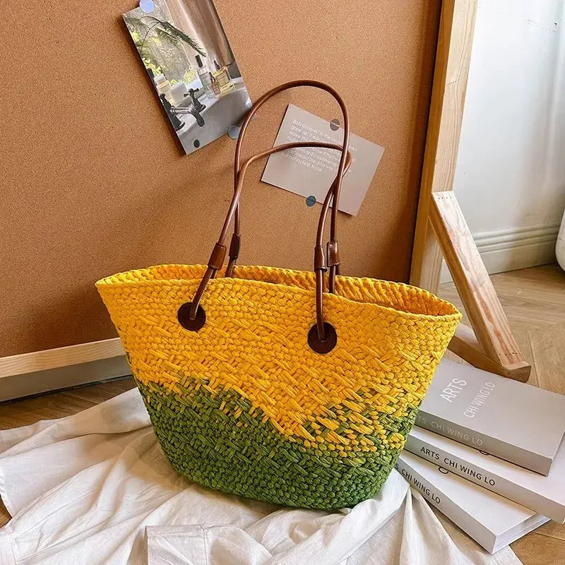 Handmade Women's Handbags big  Woven Female Shoulder Bag Summer Straw Beach Bags Shopper Baskets Bohemian Rattan Tote Bag