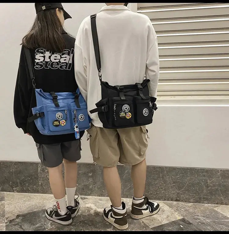 Shoulder bag, men's bag, new trendy brand, casual fashion crossbody bag, handy, simple and versatile, student cargo backpack