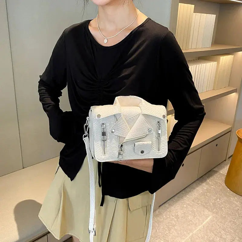 Shoulder Bag Tote 2025 Trend Lapel Jacket Women's Bag  Purse Fashion Rivets Zipper Female Crossbody Bag Luxury Handbag