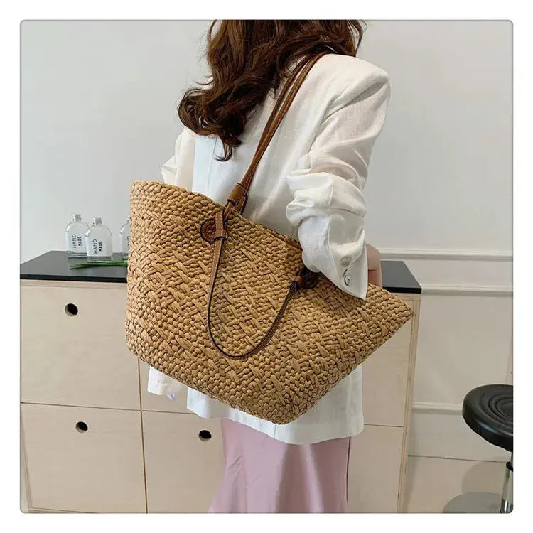 Handmade Women's Handbags big  Woven Female Shoulder Bag Summer Straw Beach Bags Shopper Baskets Bohemian Rattan Tote Bag