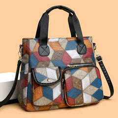 Women's Handbag Women's Shoulder Bag Fashion Purse Vintage Leather Bag Large Capacity Handbag Inclined Shoulder Bag Mom's Bag