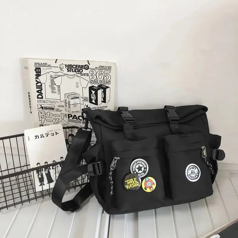 Shoulder bag, men's bag, new trendy brand, casual fashion crossbody bag, handy, simple and versatile, student cargo backpack