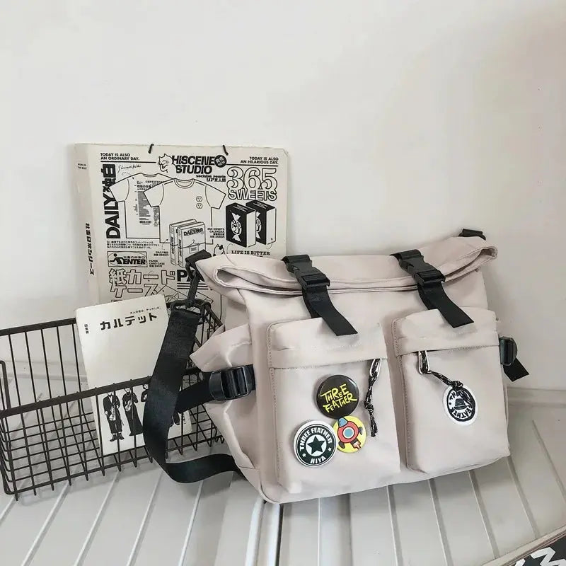 Shoulder bag, men's bag, new trendy brand, casual fashion crossbody bag, handy, simple and versatile, student cargo backpack