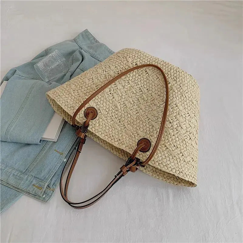Handmade Women's Handbags big  Woven Female Shoulder Bag Summer Straw Beach Bags Shopper Baskets Bohemian Rattan Tote Bag