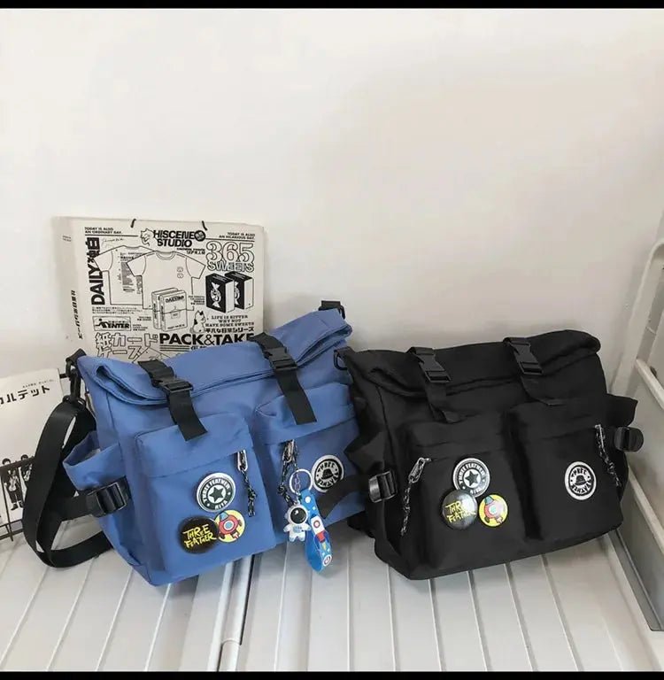 Shoulder bag, men's bag, new trendy brand, casual fashion crossbody bag, handy, simple and versatile, student cargo backpack