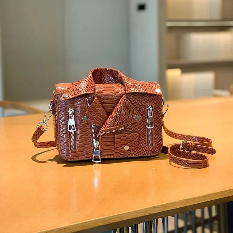Shoulder Bag Tote 2025 Trend Lapel Jacket Women's Bag  Purse Fashion Rivets Zipper Female Crossbody Bag Luxury Handbag