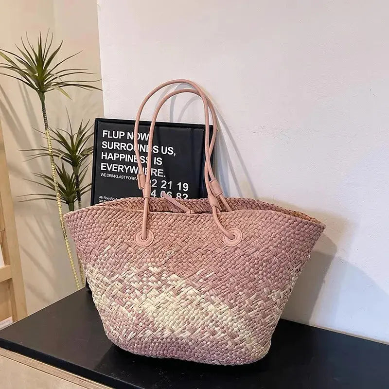 Handmade Women's Handbags big  Woven Female Shoulder Bag Summer Straw Beach Bags Shopper Baskets Bohemian Rattan Tote Bag