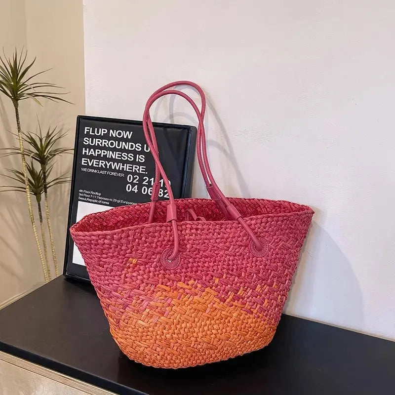 Handmade Women's Handbags big  Woven Female Shoulder Bag Summer Straw Beach Bags Shopper Baskets Bohemian Rattan Tote Bag
