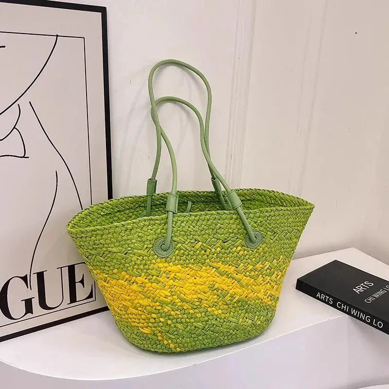 Handmade Women's Handbags big  Woven Female Shoulder Bag Summer Straw Beach Bags Shopper Baskets Bohemian Rattan Tote Bag