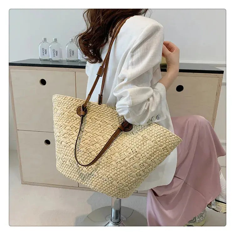 Handmade Women's Handbags big  Woven Female Shoulder Bag Summer Straw Beach Bags Shopper Baskets Bohemian Rattan Tote Bag