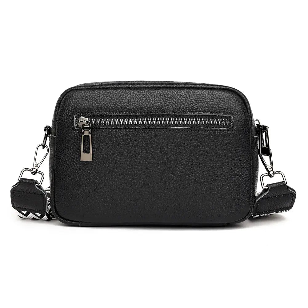 Genuine Leather Women Shoulder Bag Wide Strap Solid Color Crossbody Bags Luxury Design Handbags Mobile Phone Bag bolsa feminina