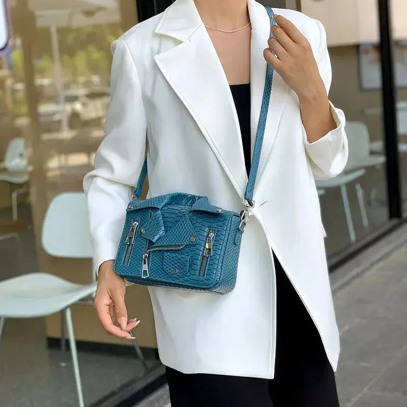 Shoulder Bag Tote 2025 Trend Lapel Jacket Women's Bag  Purse Fashion Rivets Zipper Female Crossbody Bag Luxury Handbag