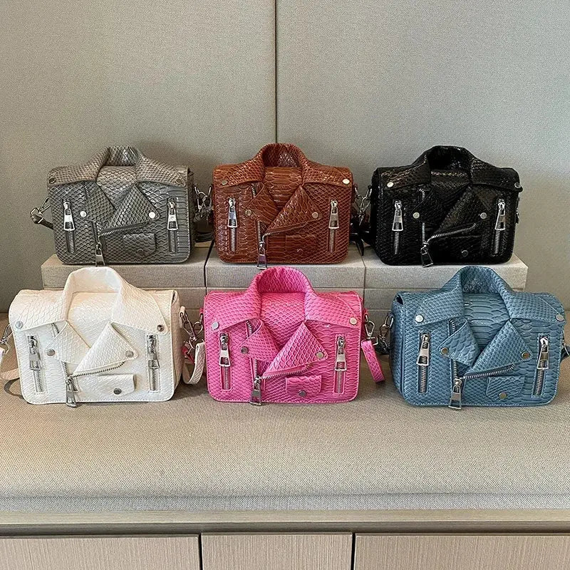 Shoulder Bag Tote 2025 Trend Lapel Jacket Women's Bag  Purse Fashion Rivets Zipper Female Crossbody Bag Luxury Handbag