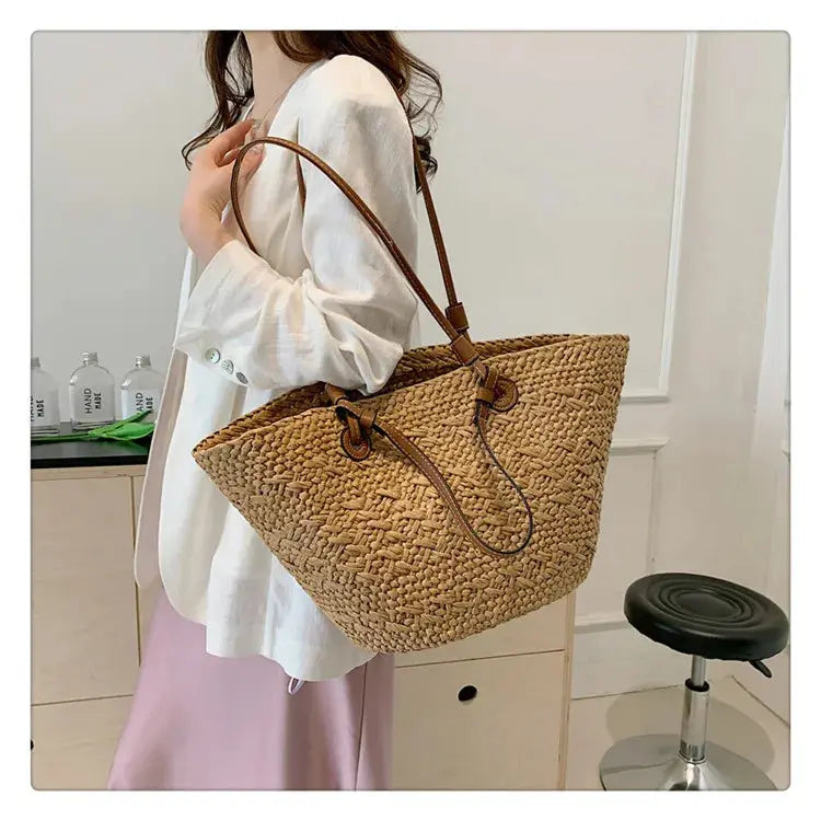 Handmade Women's Handbags big  Woven Female Shoulder Bag Summer Straw Beach Bags Shopper Baskets Bohemian Rattan Tote Bag