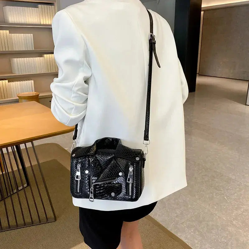 Shoulder Bag Tote 2025 Trend Lapel Jacket Women's Bag  Purse Fashion Rivets Zipper Female Crossbody Bag Luxury Handbag