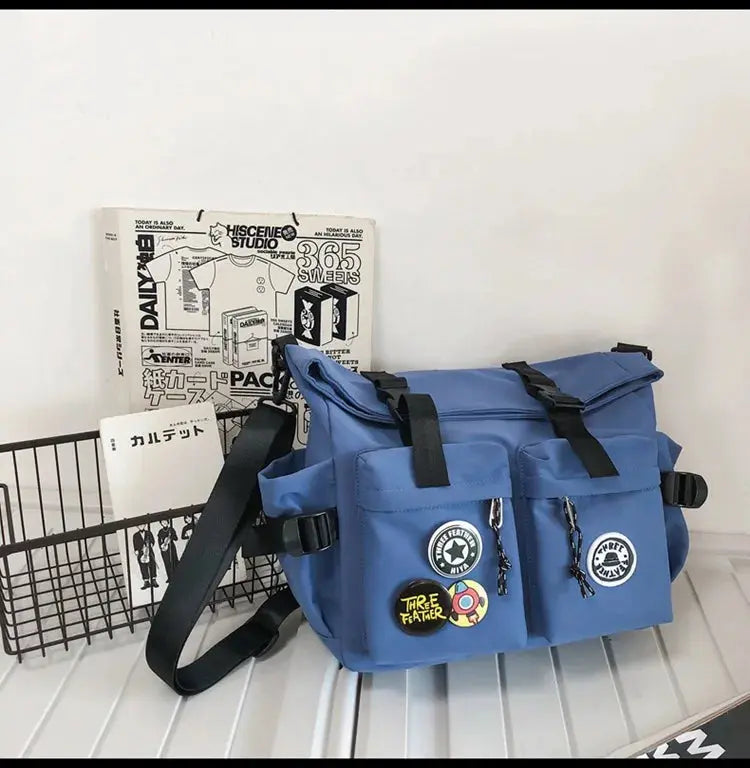 Shoulder bag, men's bag, new trendy brand, casual fashion crossbody bag, handy, simple and versatile, student cargo backpack
