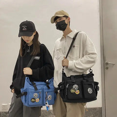Shoulder bag, men's bag, new trendy brand, casual fashion crossbody bag, handy, simple and versatile, student cargo backpack